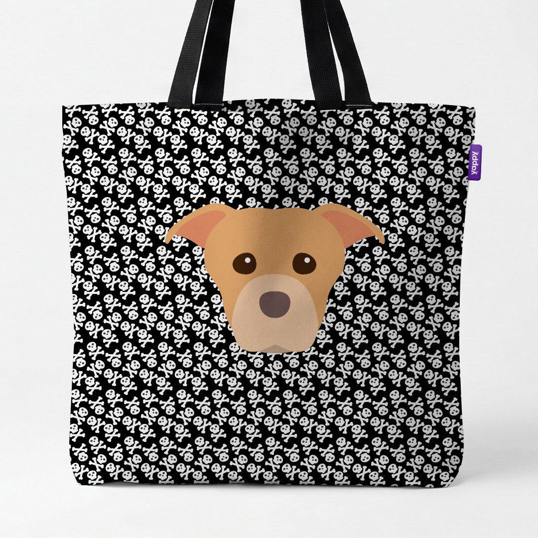 'Skull and Crossbones' - Personalized {breedCommonName} Canvas Bag