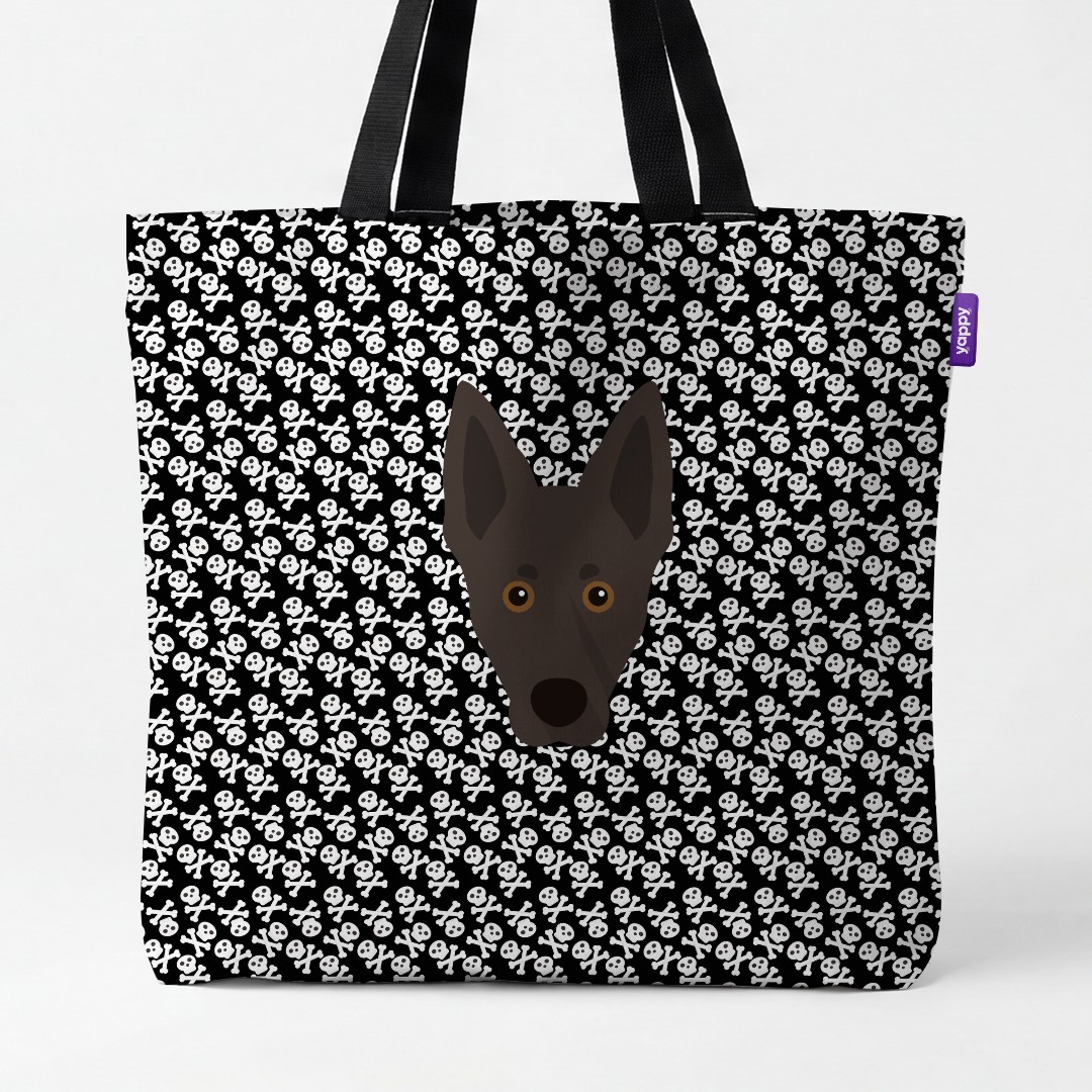 'Skull and Crossbones' - Personalised {breedCommonName} Canvas Bag