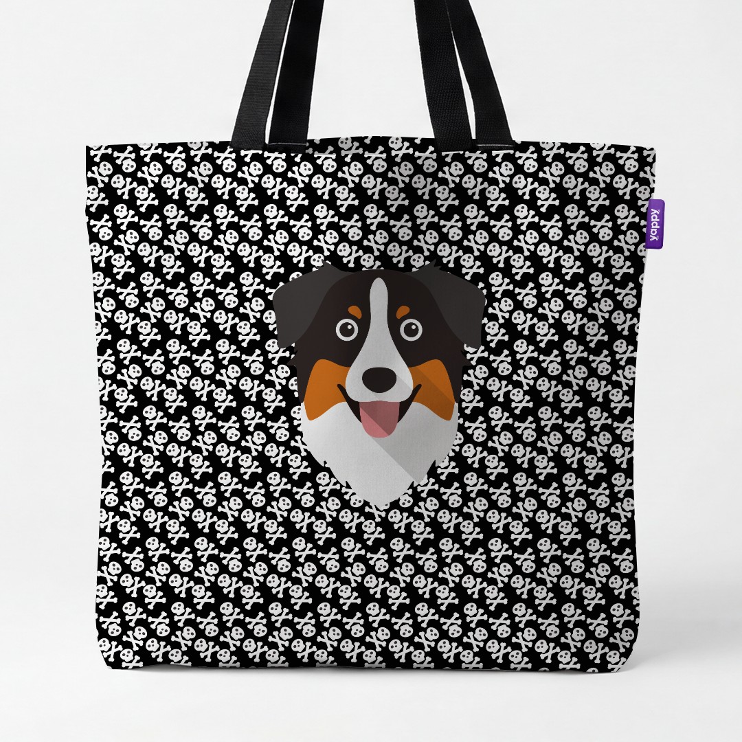 'Skull and Crossbones' - Personalized {breedCommonName} Canvas Bag