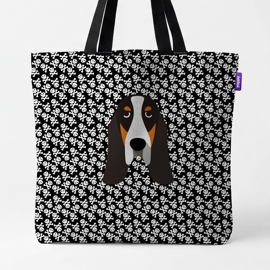 'Skull and Crossbones' - Personalised {breedCommonName} Canvas Bag