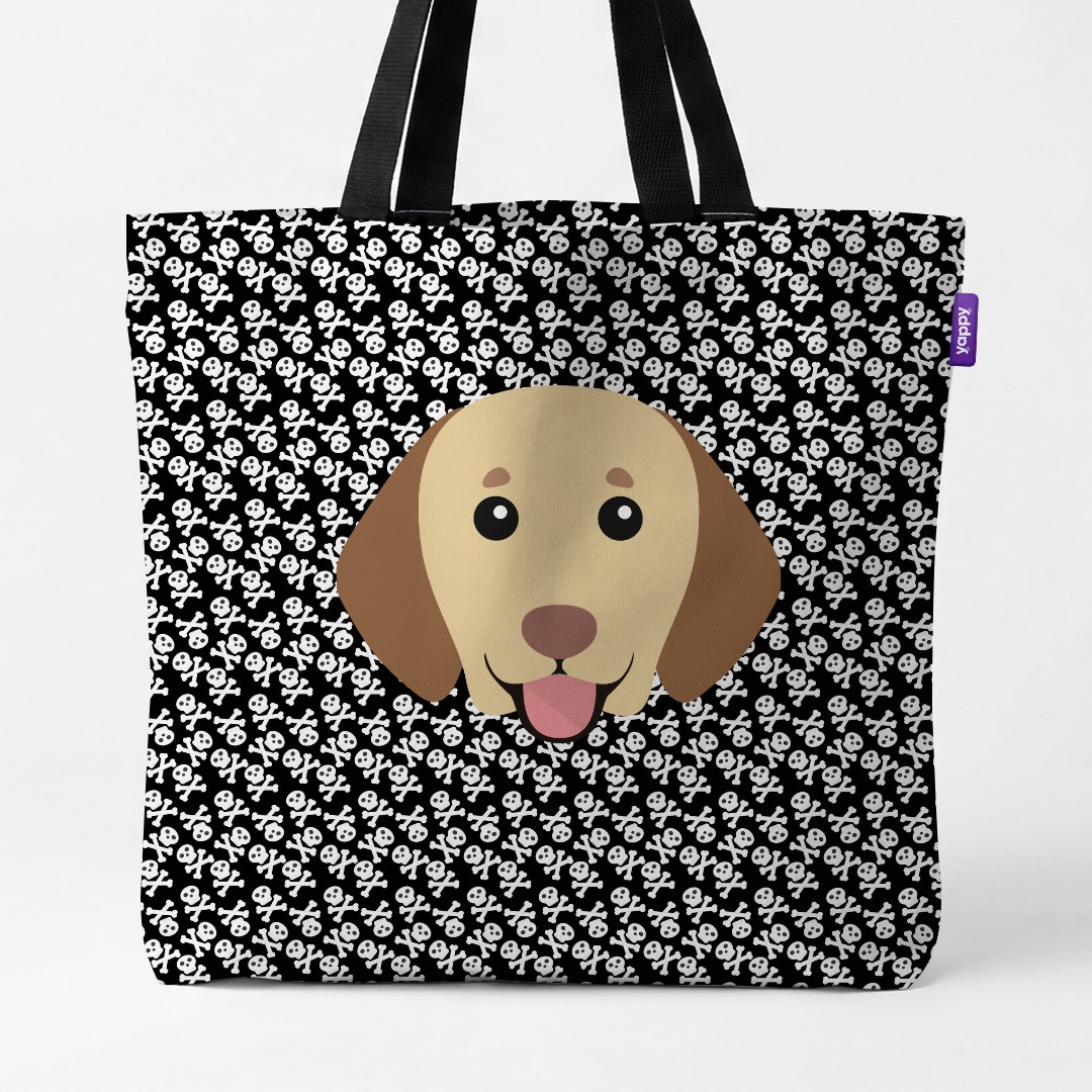 'Skull and Crossbones' - Personalised {breedCommonName} Canvas Bag