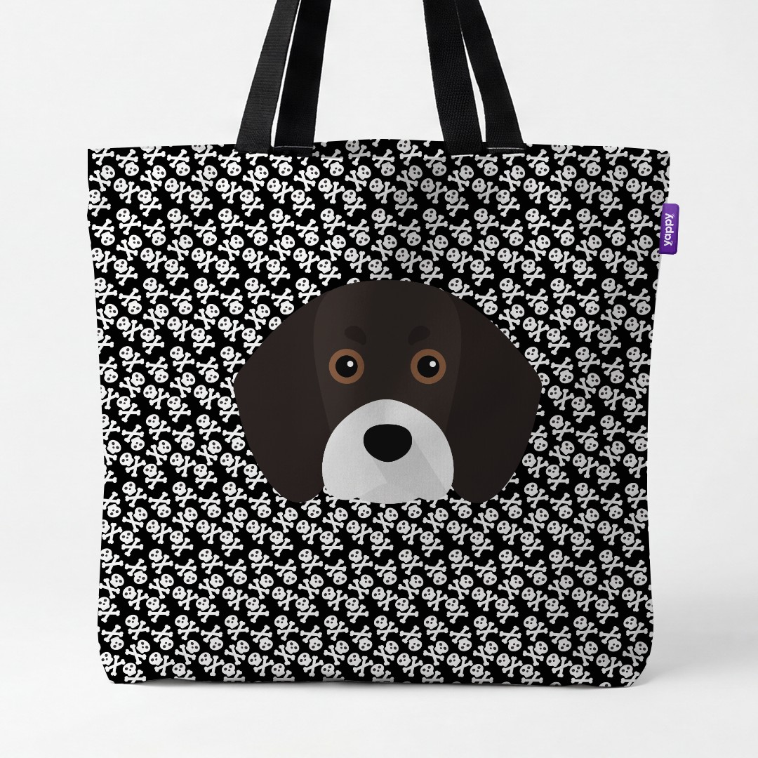 'Skull and Crossbones' - Personalized {breedCommonName} Canvas Bag