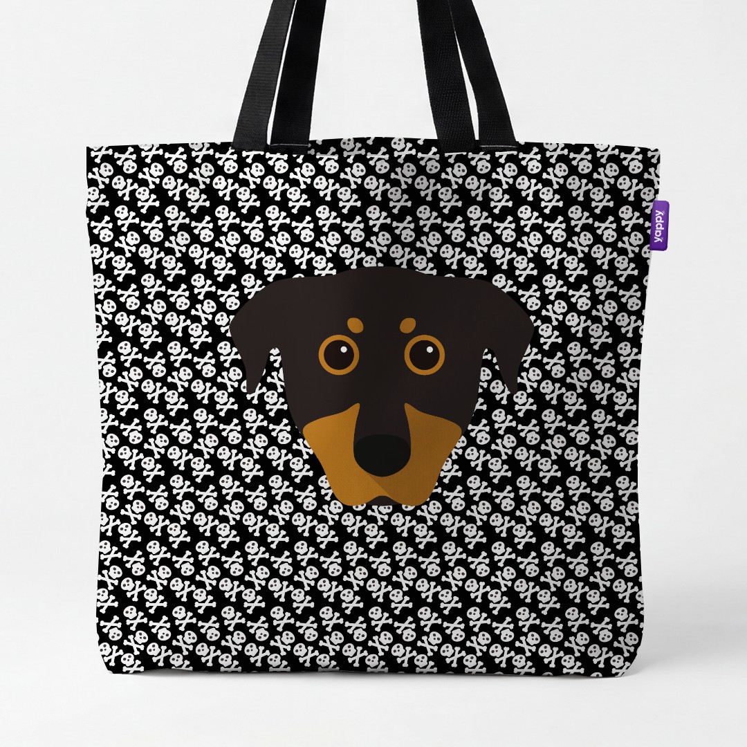 'Skull and Crossbones' - Personalised {breedCommonName} Canvas Bag
