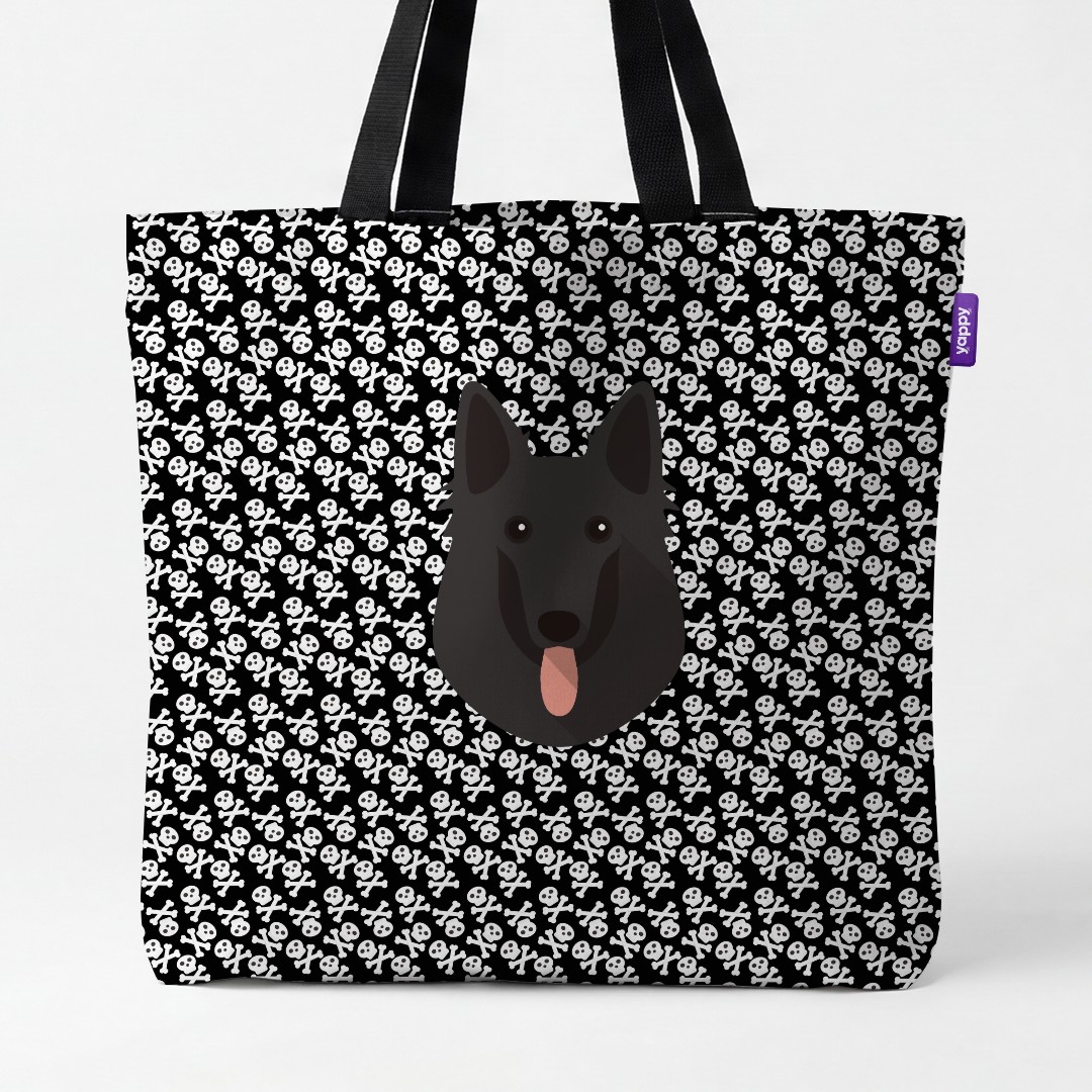 'Skull and Crossbones' - Personalized {breedCommonName} Canvas Bag