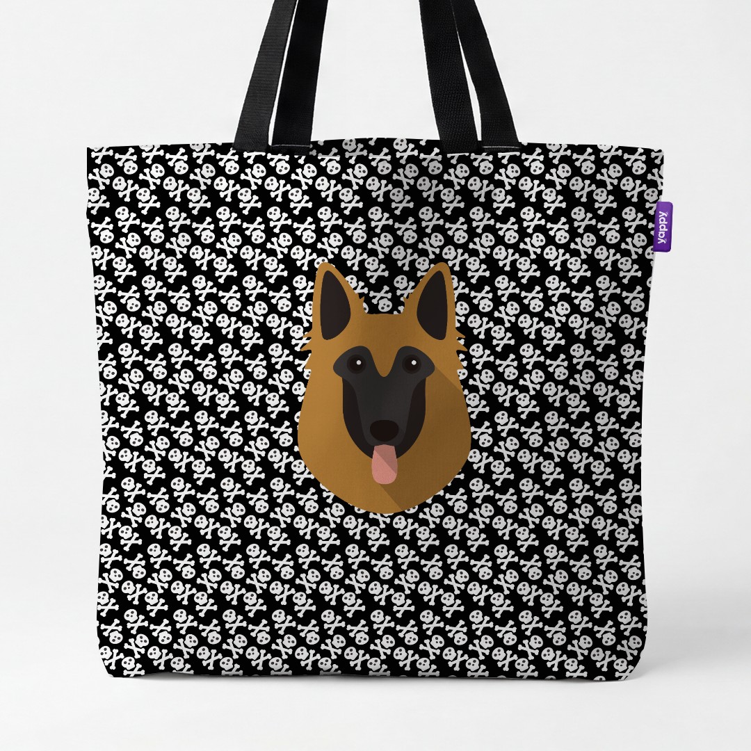 'Skull and Crossbones' - Personalized {breedCommonName} Canvas Bag
