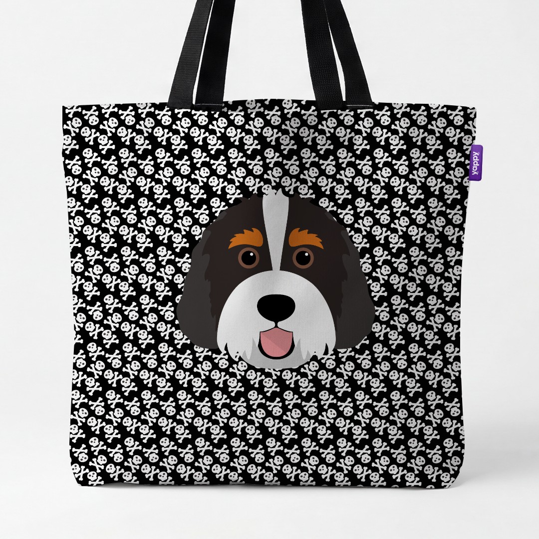 'Skull and Crossbones' - Personalized {breedCommonName} Canvas Bag