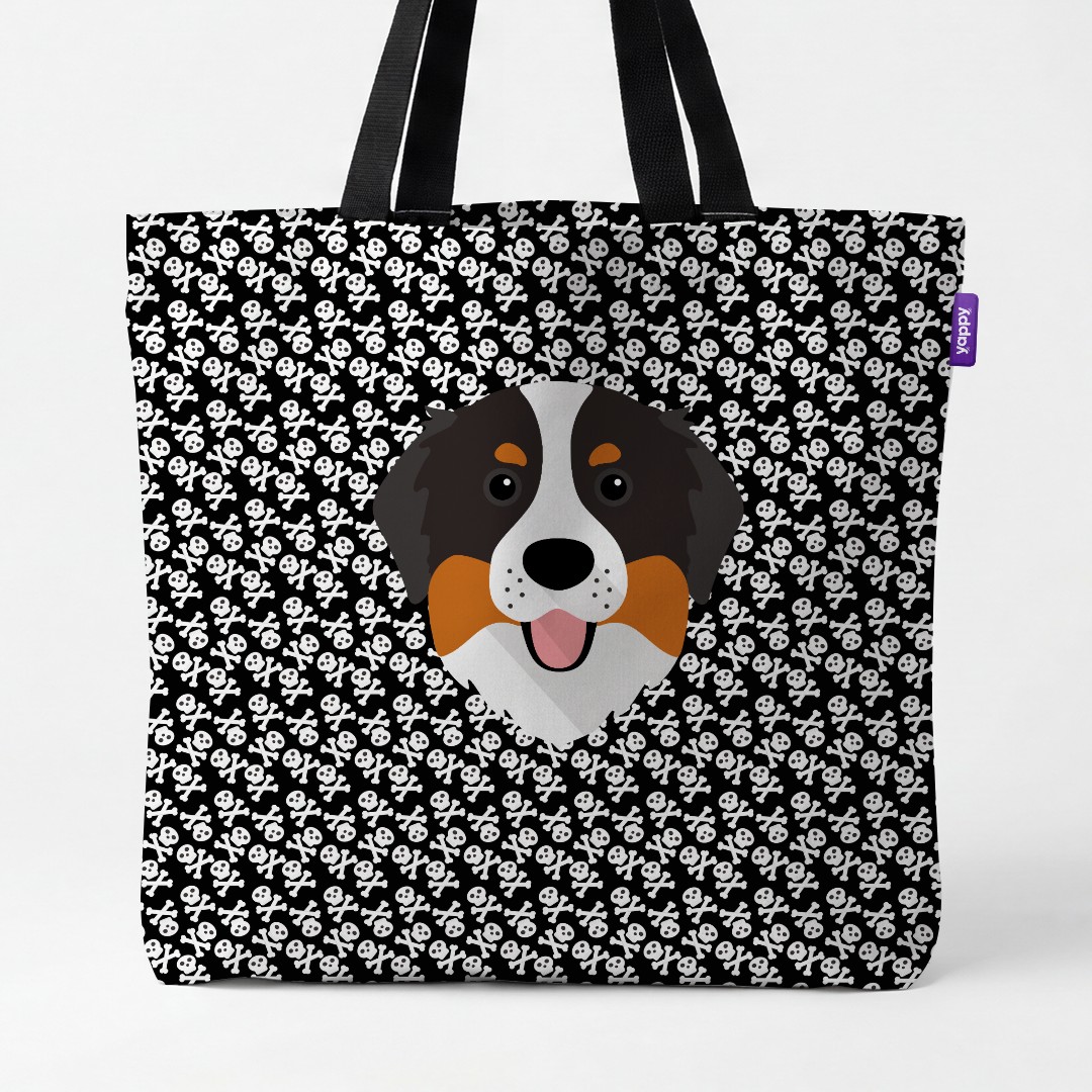 'Skull and Crossbones' - Personalized {breedCommonName} Canvas Bag
