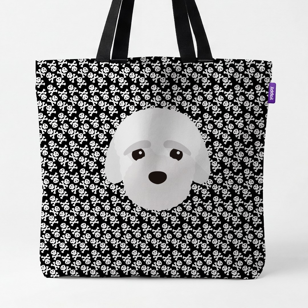 'Skull and Crossbones' - Personalised {breedCommonName} Canvas Bag