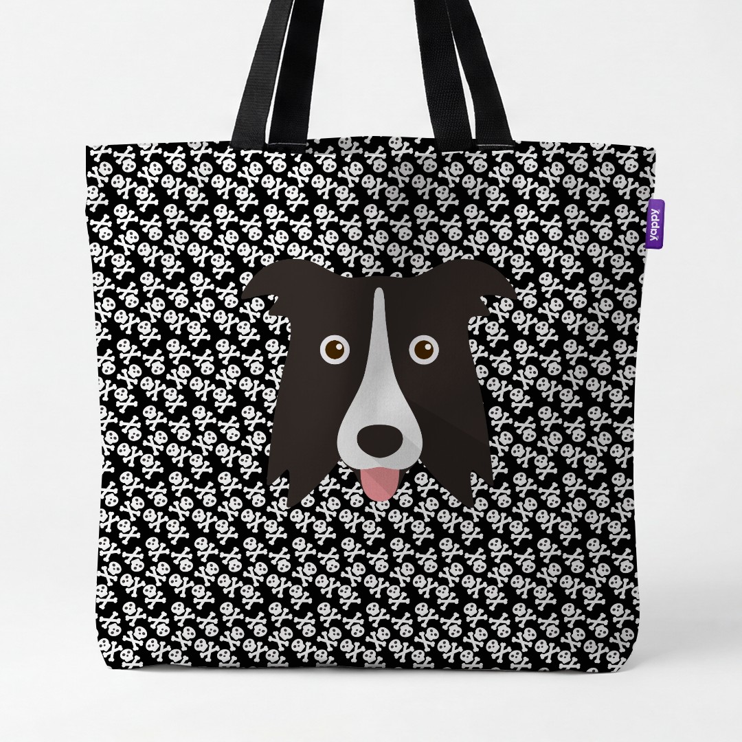 'Skull and Crossbones' - Personalised {breedCommonName} Canvas Bag