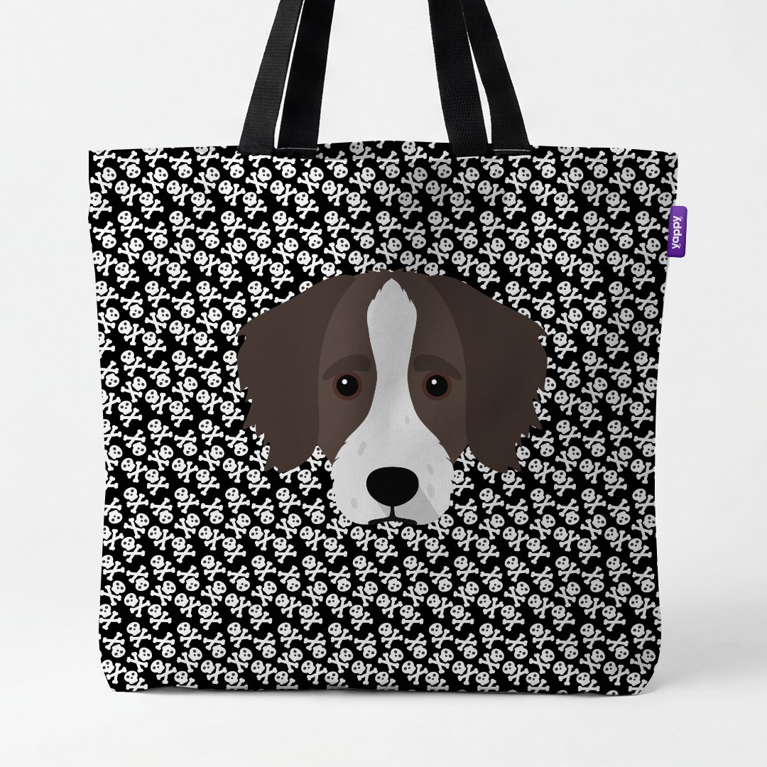 'Skull and Crossbones' - Personalized {breedCommonName} Canvas Bag