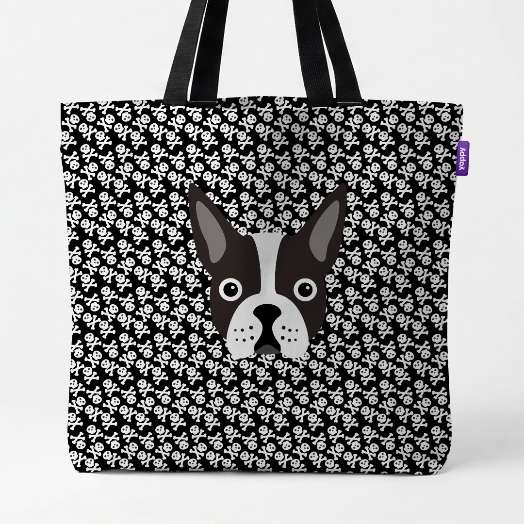'Skull and Crossbones' - Personalized {breedCommonName} Canvas Bag