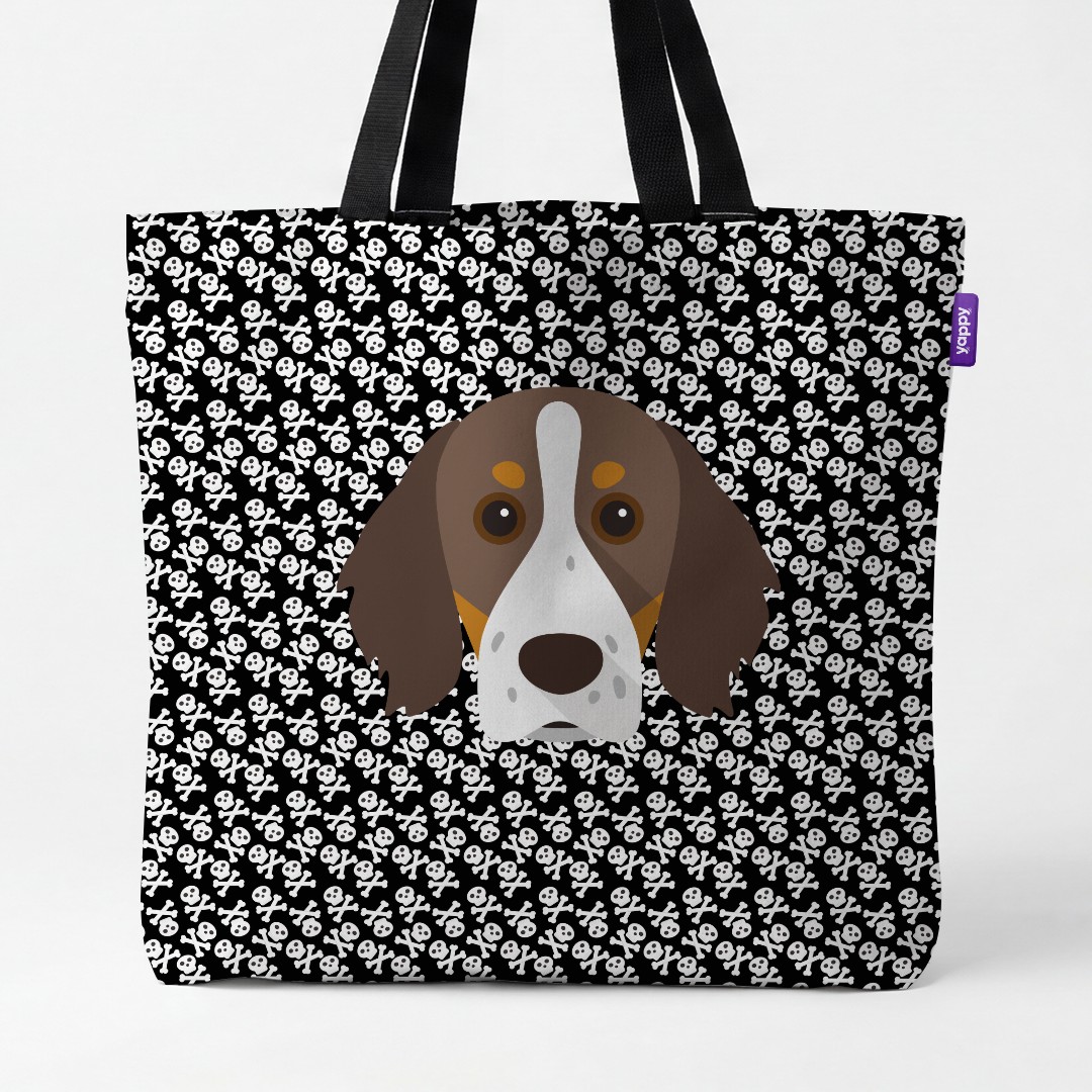 'Skull and Crossbones' - Personalized {breedCommonName} Canvas Bag