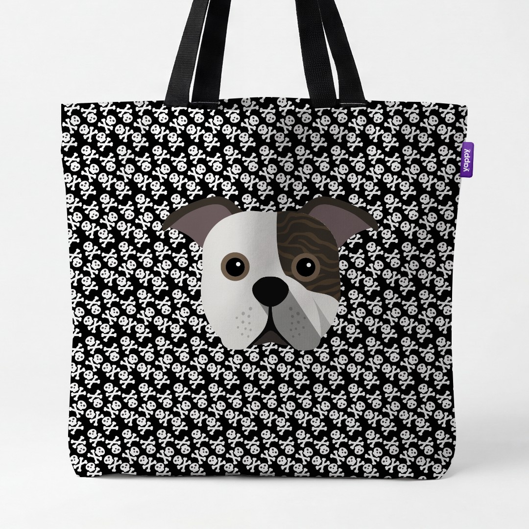 'Skull and Crossbones' - Personalized {breedCommonName} Canvas Bag