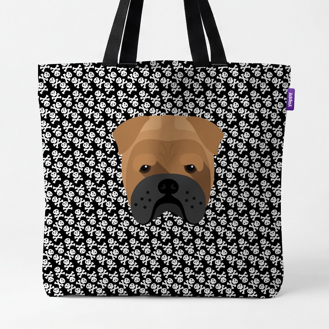 'Skull and Crossbones' - Personalized {breedCommonName} Canvas Bag