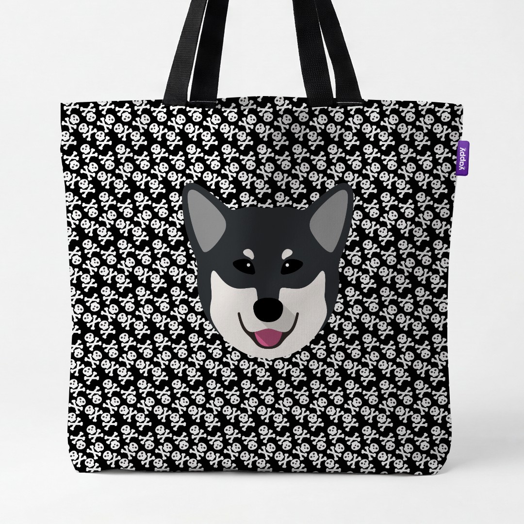 'Skull and Crossbones' - Personalized {breedCommonName} Canvas Bag