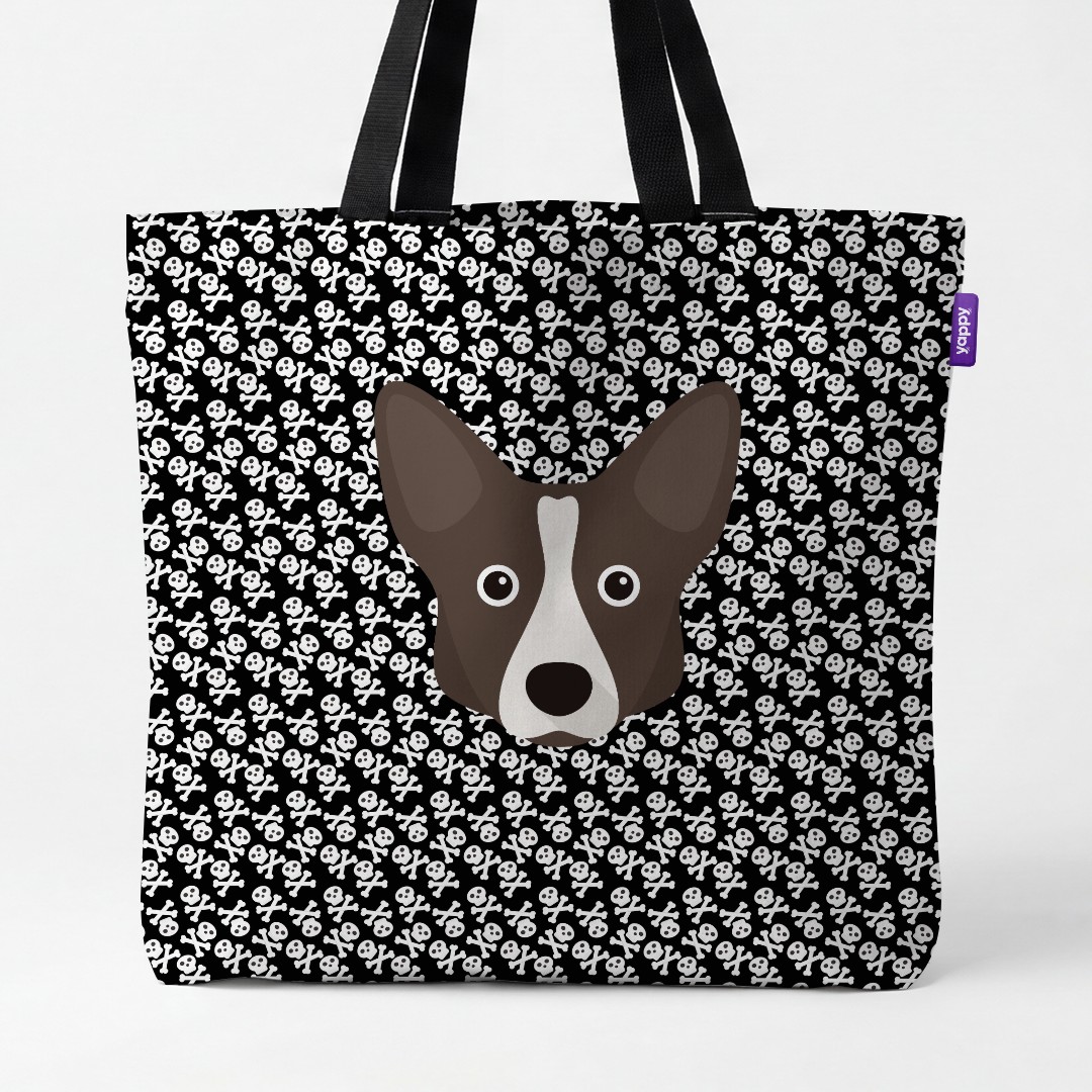 'Skull and Crossbones' - Personalized {breedCommonName} Canvas Bag