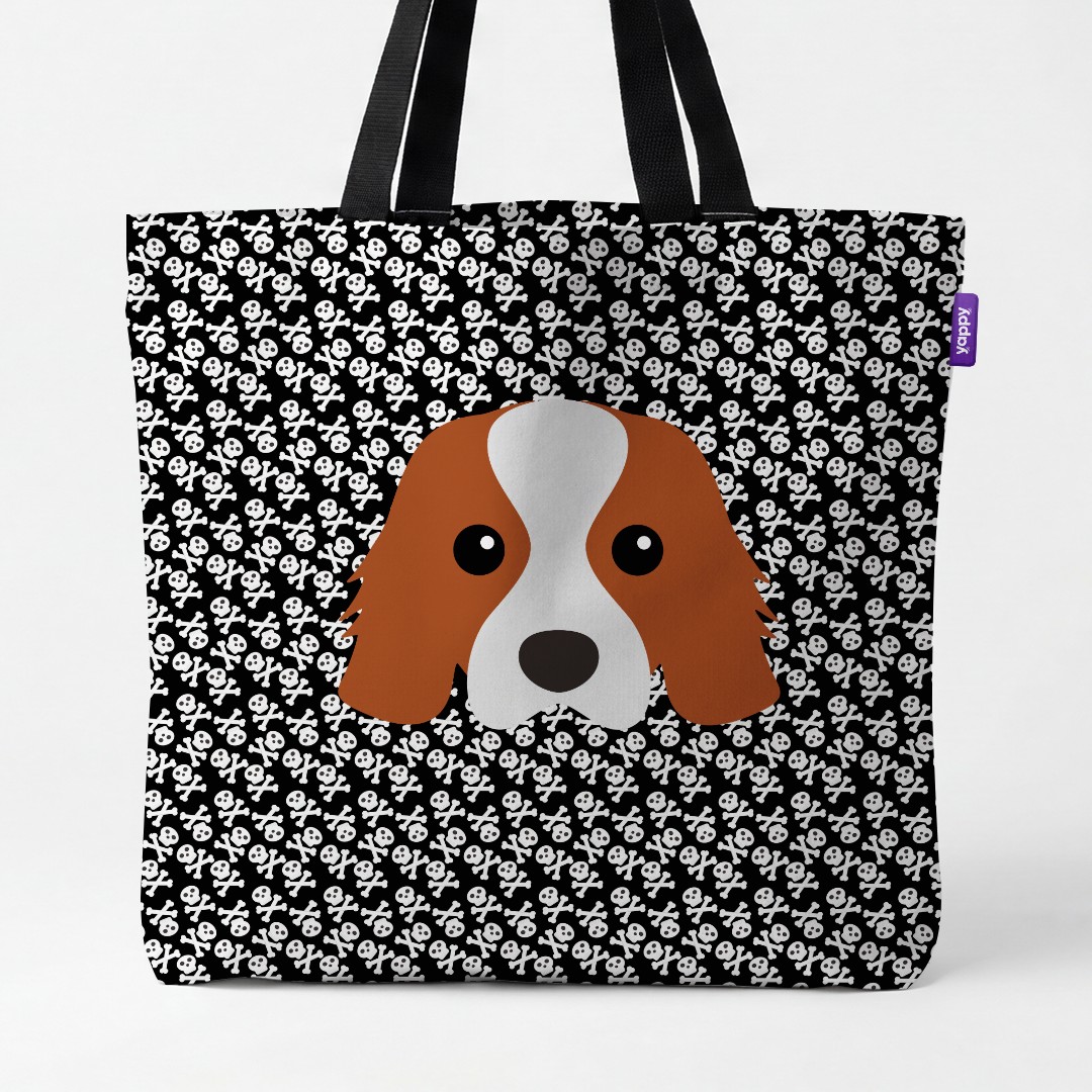 'Skull and Crossbones' - Personalised {breedCommonName} Canvas Bag