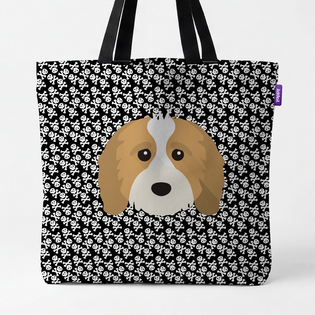 'Skull and Crossbones' - Personalized {breedCommonName} Canvas Bag