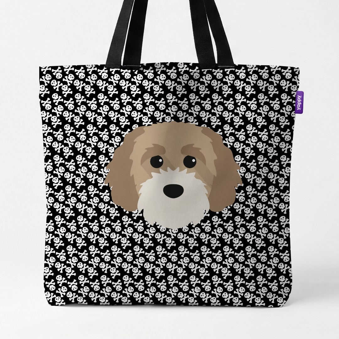 'Skull and Crossbones' - Personalized {breedCommonName} Canvas Bag