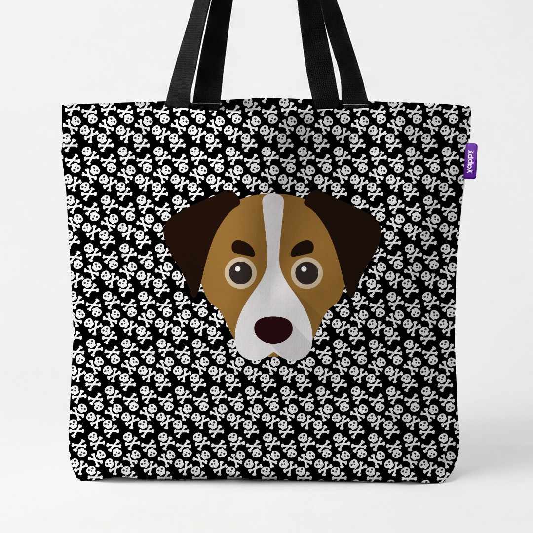 'Skull and Crossbones' - Personalised {breedCommonName} Canvas Bag