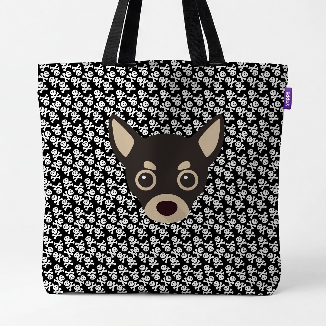'Skull and Crossbones' - Personalized {breedCommonName} Canvas Bag