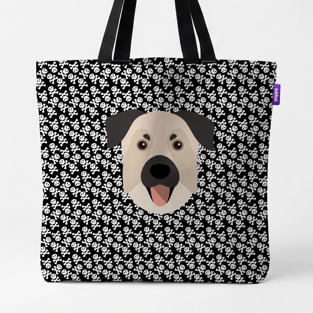 'Skull and Crossbones' - Personalized {breedCommonName} Canvas Bag