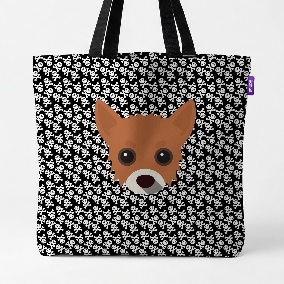 'Skull and Crossbones' - Personalized {breedCommonName} Canvas Bag