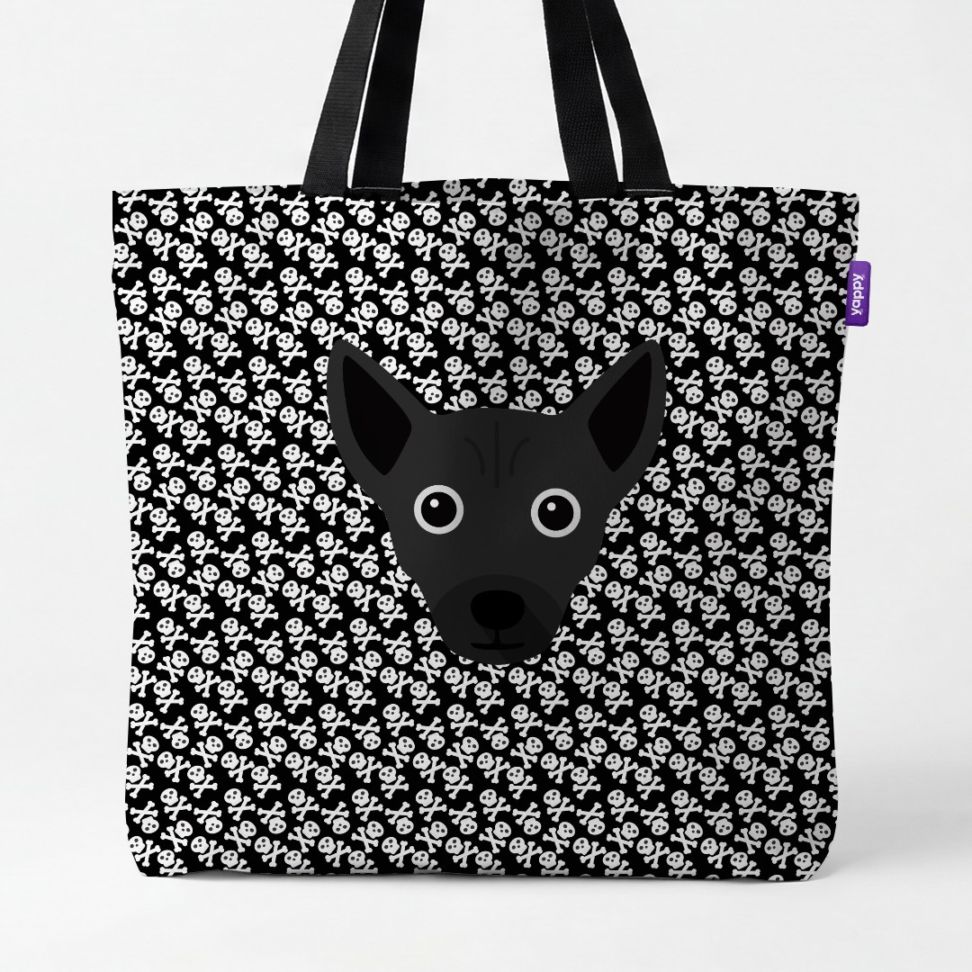 'Skull and Crossbones' - Personalized {breedCommonName} Canvas Bag