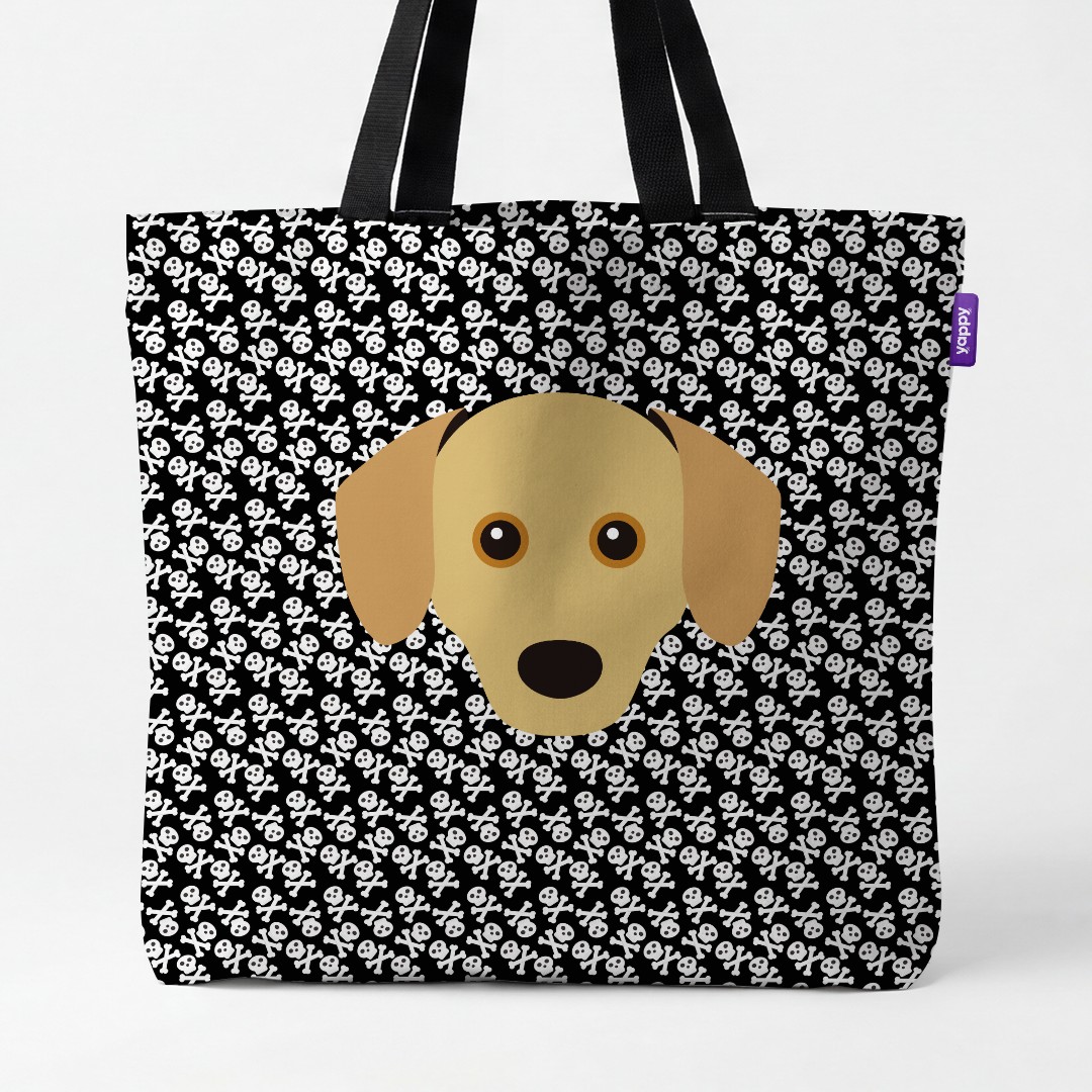 'Skull and Crossbones' - Personalised {breedCommonName} Canvas Bag