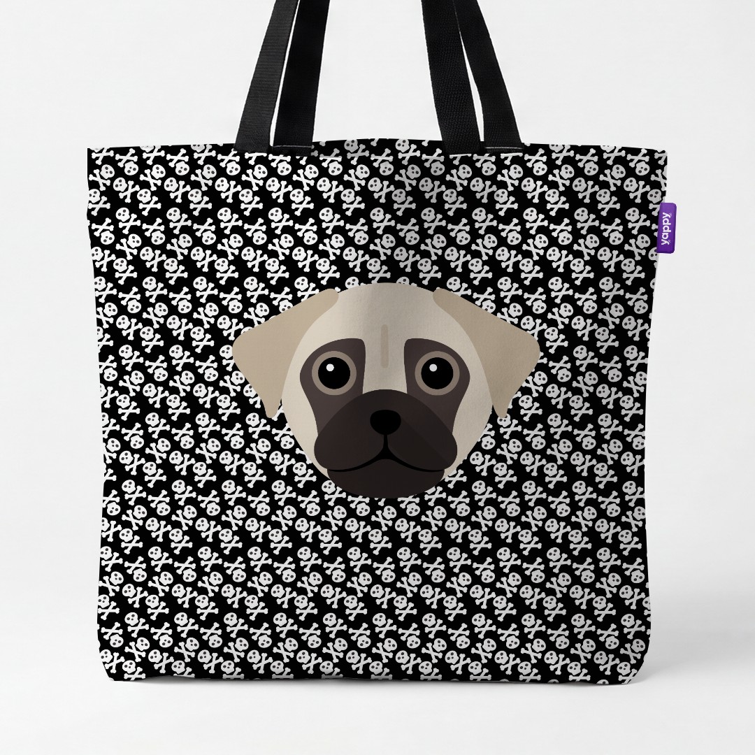 'Skull and Crossbones' - Personalized {breedCommonName} Canvas Bag