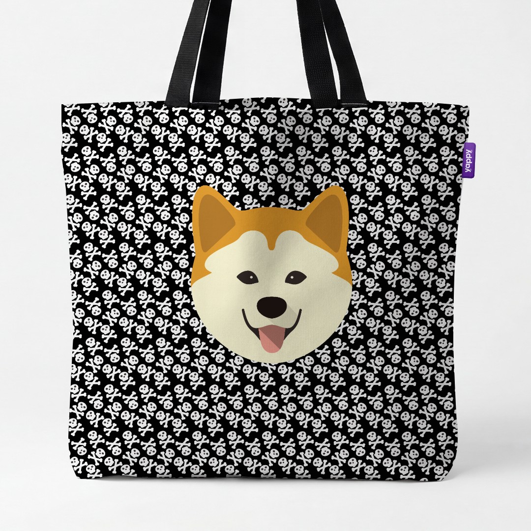 'Skull and Crossbones' - Personalized {breedCommonName} Canvas Bag