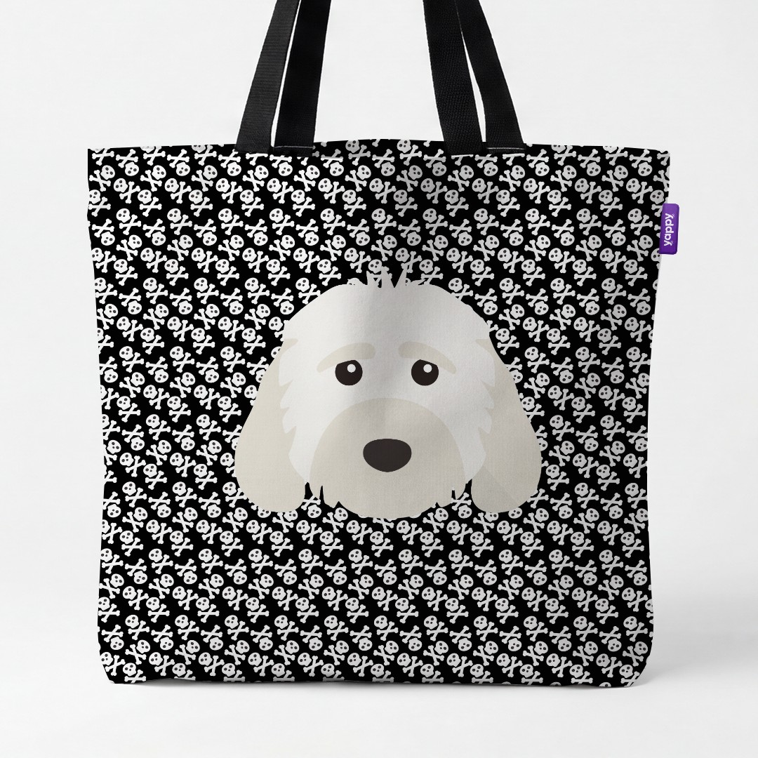 'Skull and Crossbones' - Personalized {breedCommonName} Canvas Bag
