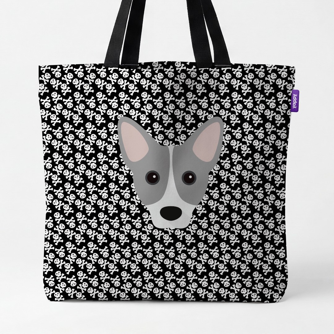 'Skull and Crossbones' - Personalized {breedCommonName} Canvas Bag