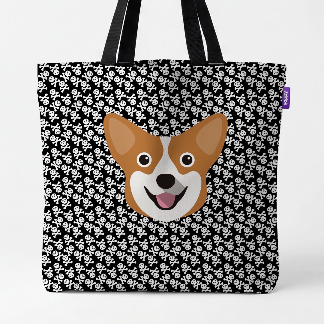 'Skull and Crossbones' - Personalized {breedCommonName} Canvas Bag