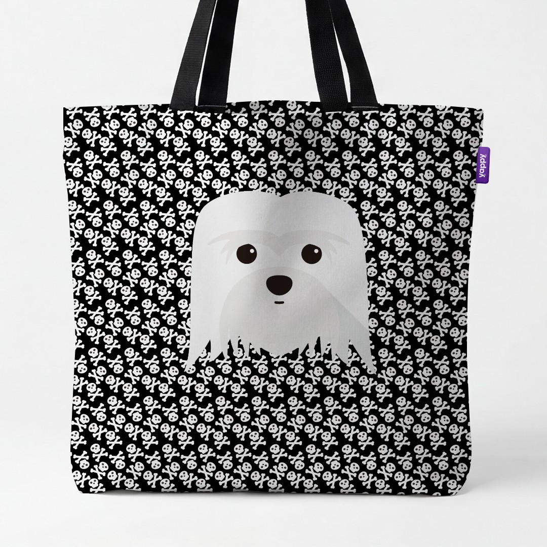 'Skull and Crossbones' - Personalized {breedCommonName} Canvas Bag