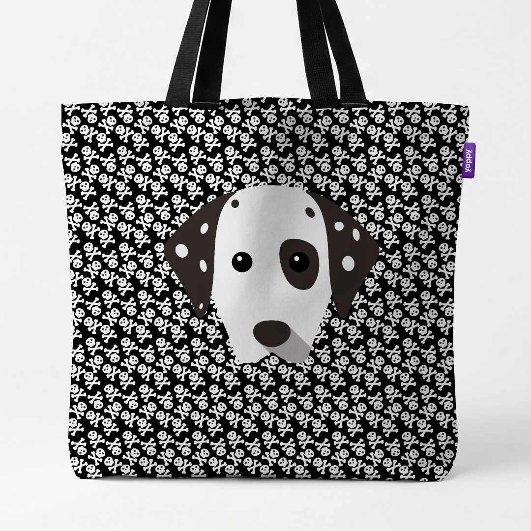 'Skull and Crossbones' - Personalised {breedCommonName} Canvas Bag