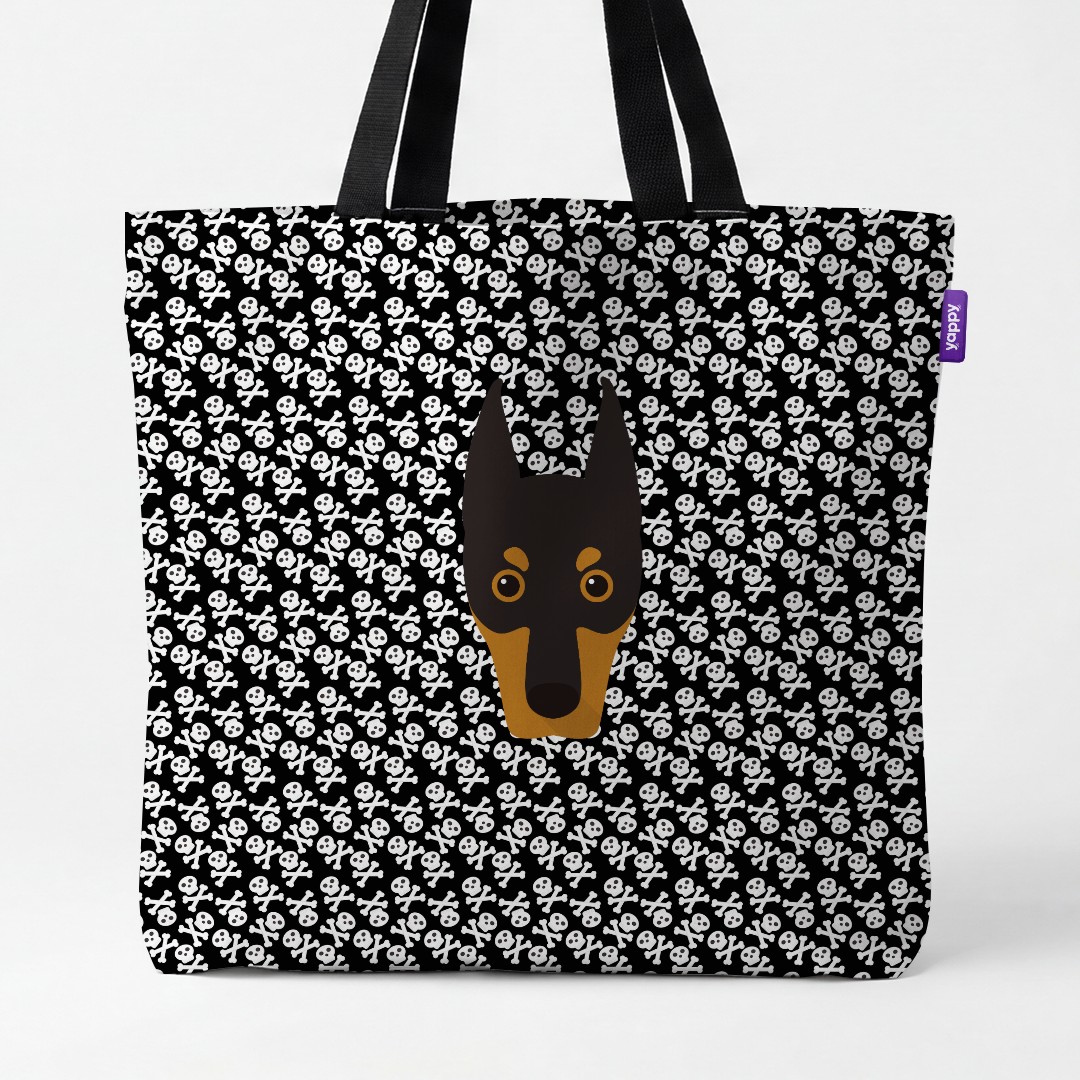 'Skull and Crossbones' - Personalized {breedCommonName} Canvas Bag