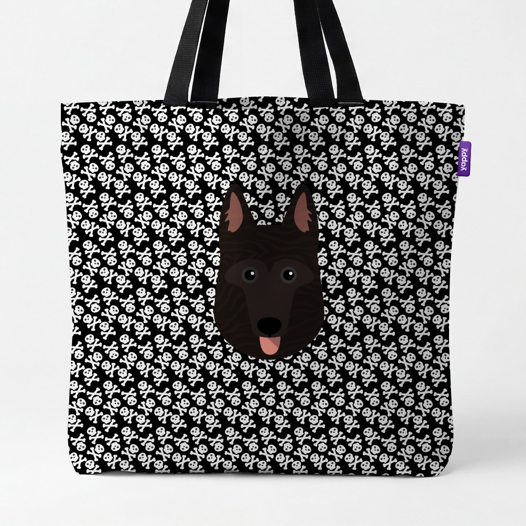 'Skull and Crossbones' - Personalized {breedCommonName} Canvas Bag