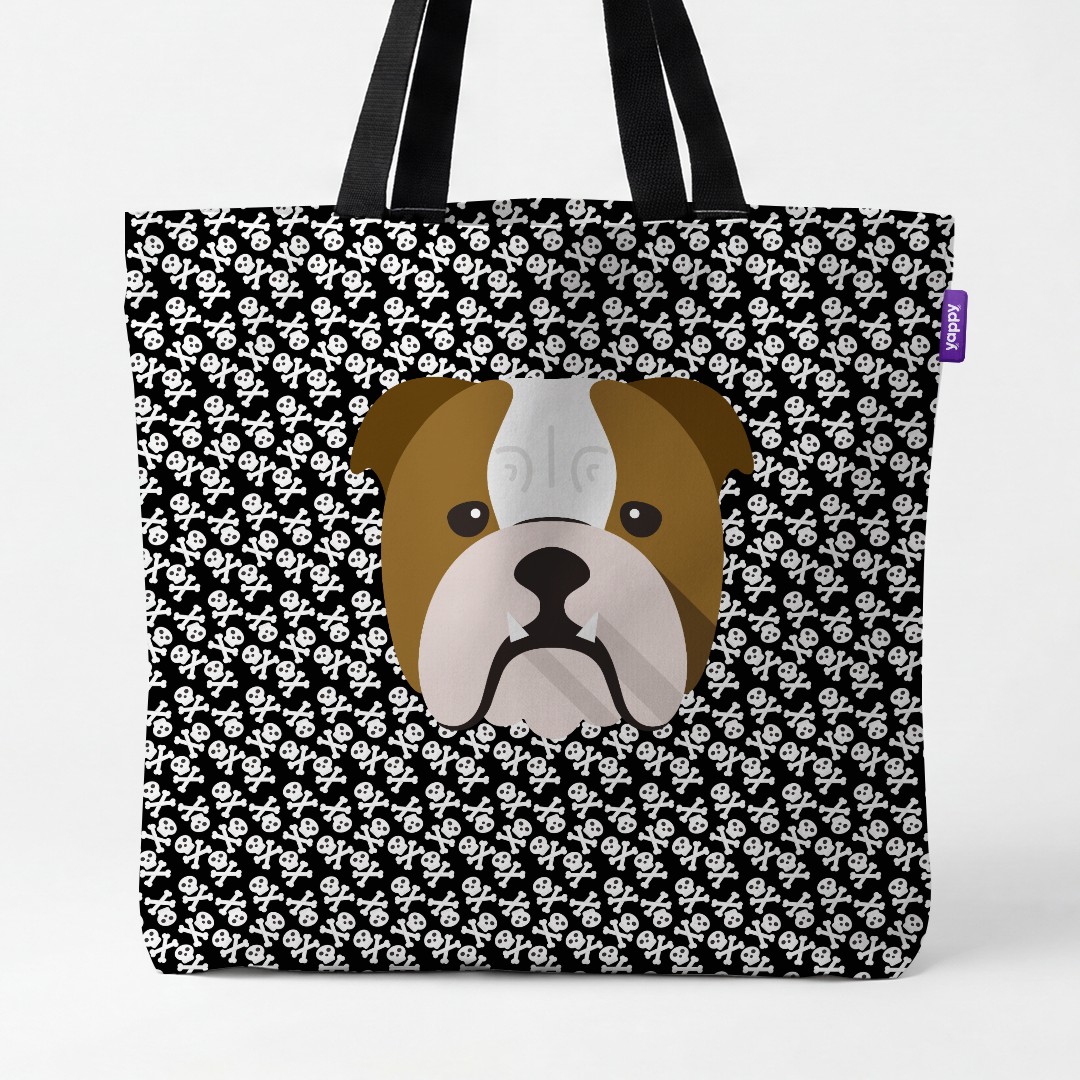 'Skull and Crossbones' - Personalized {breedCommonName} Canvas Bag