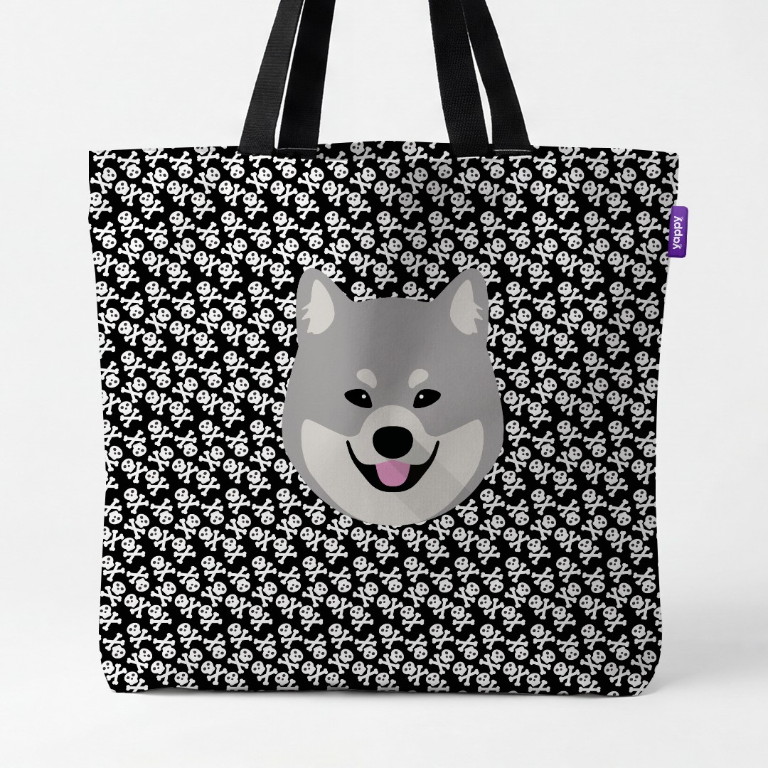 'Skull and Crossbones' - Personalized {breedCommonName} Canvas Bag