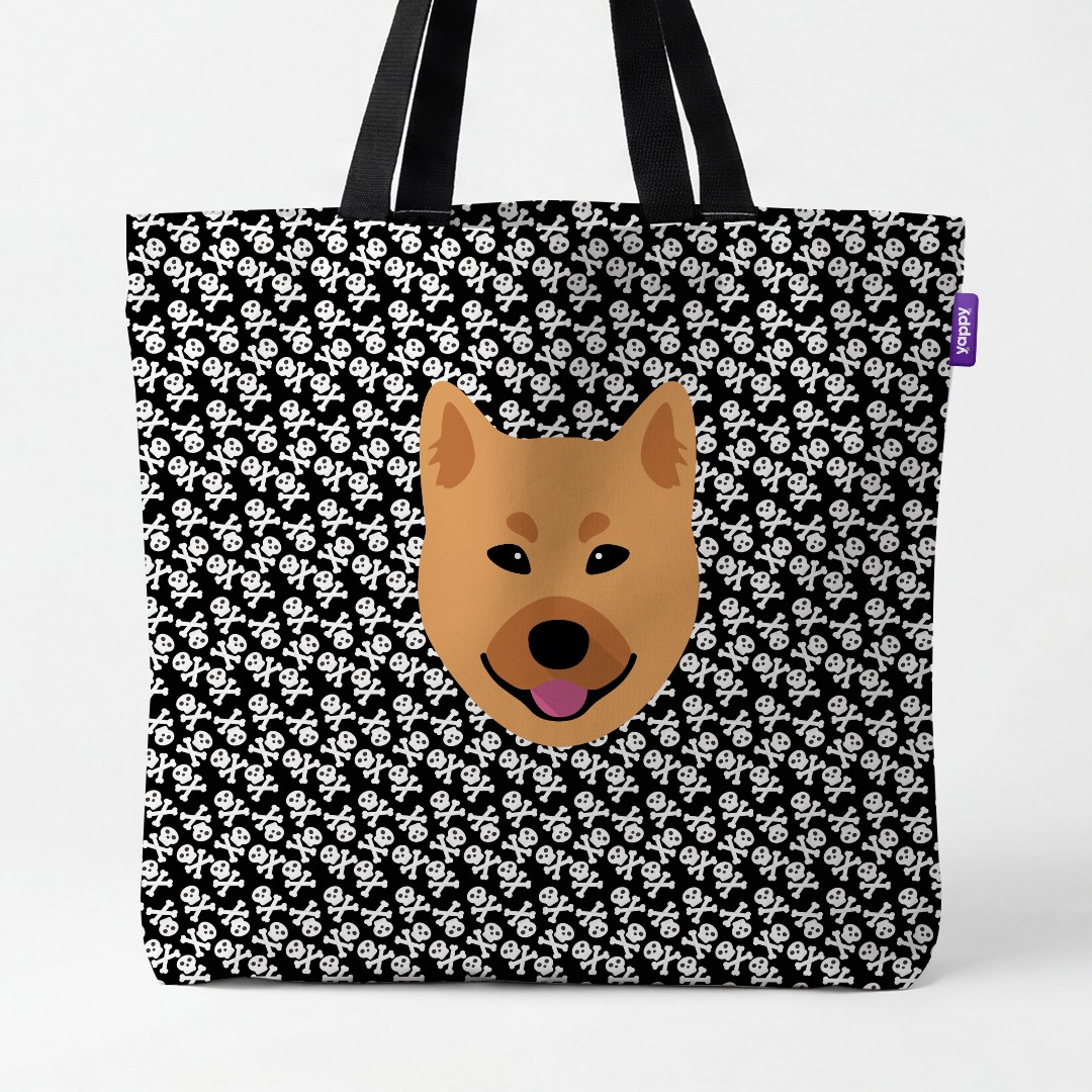 'Skull and Crossbones' - Personalised {breedCommonName} Canvas Bag