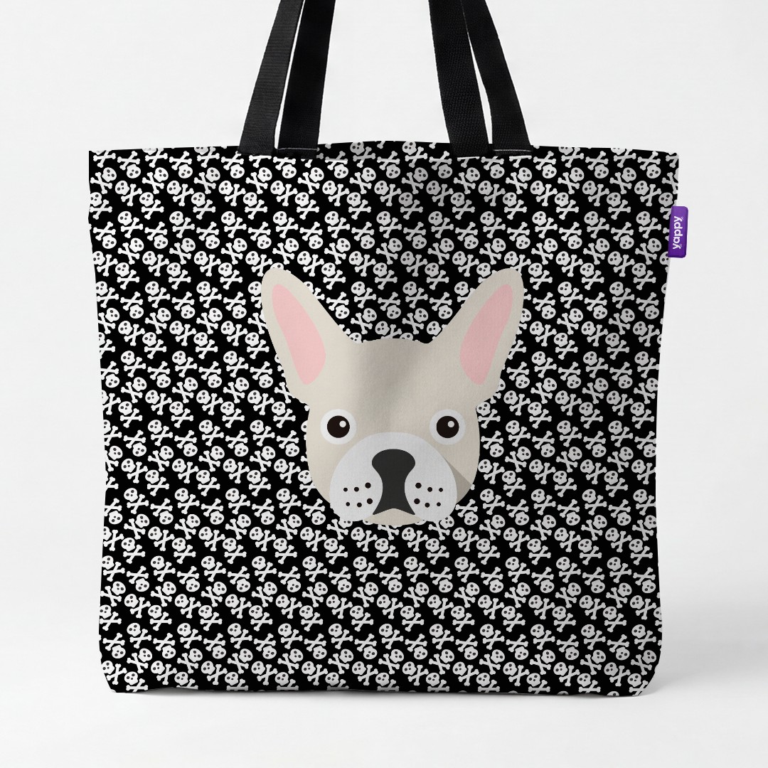 'Skull and Crossbones' - Personalised {breedCommonName} Canvas Bag