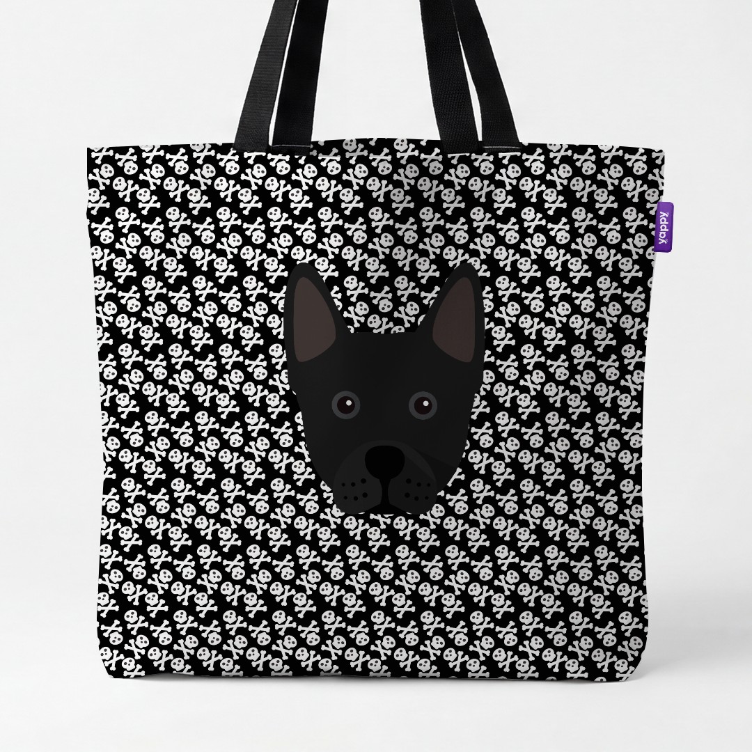 'Skull and Crossbones' - Personalised {breedCommonName} Canvas Bag