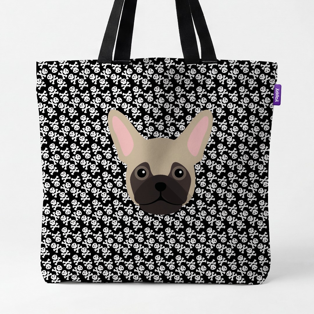 'Skull and Crossbones' - Personalized {breedCommonName} Canvas Bag
