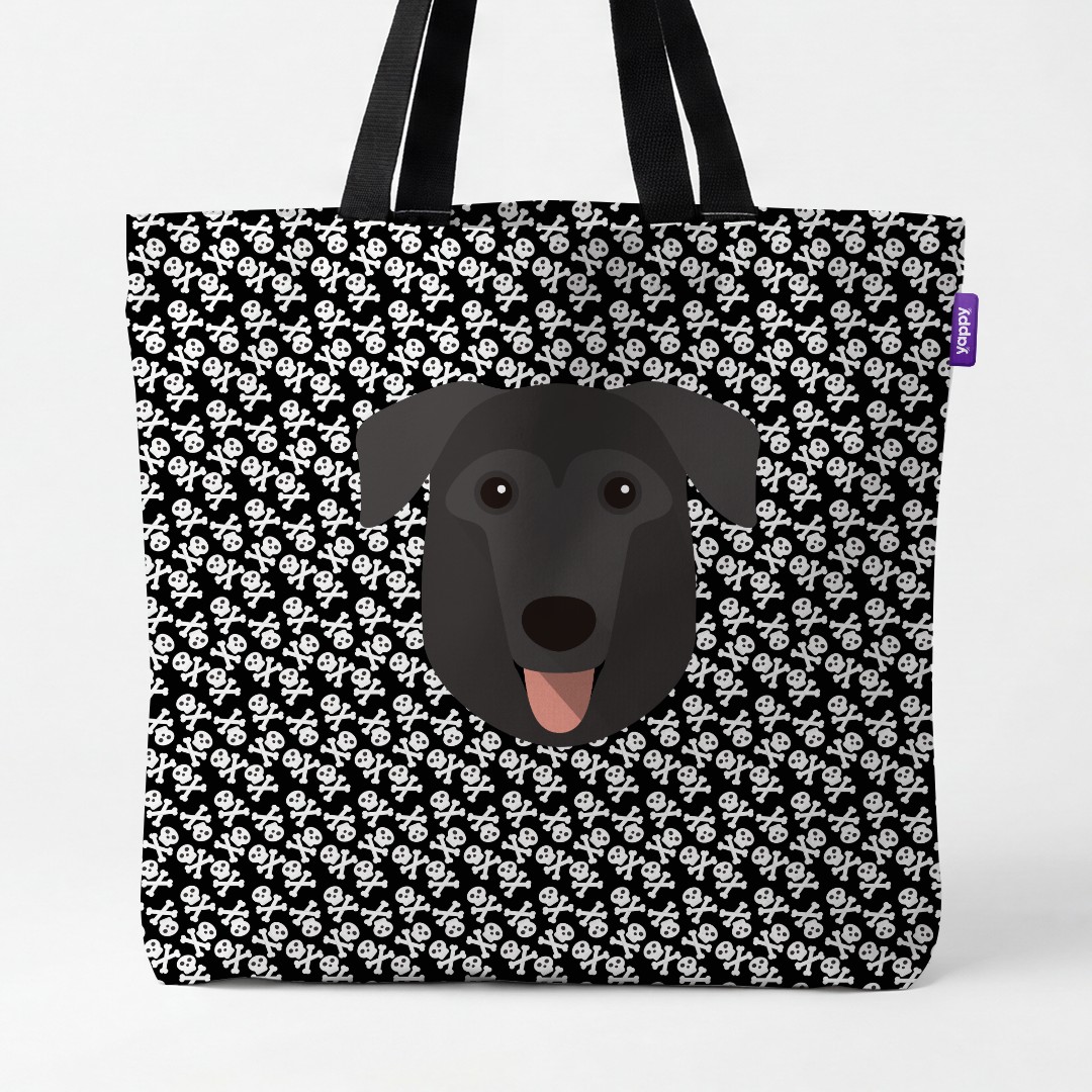 'Skull and Crossbones' - Personalized {breedCommonName} Canvas Bag