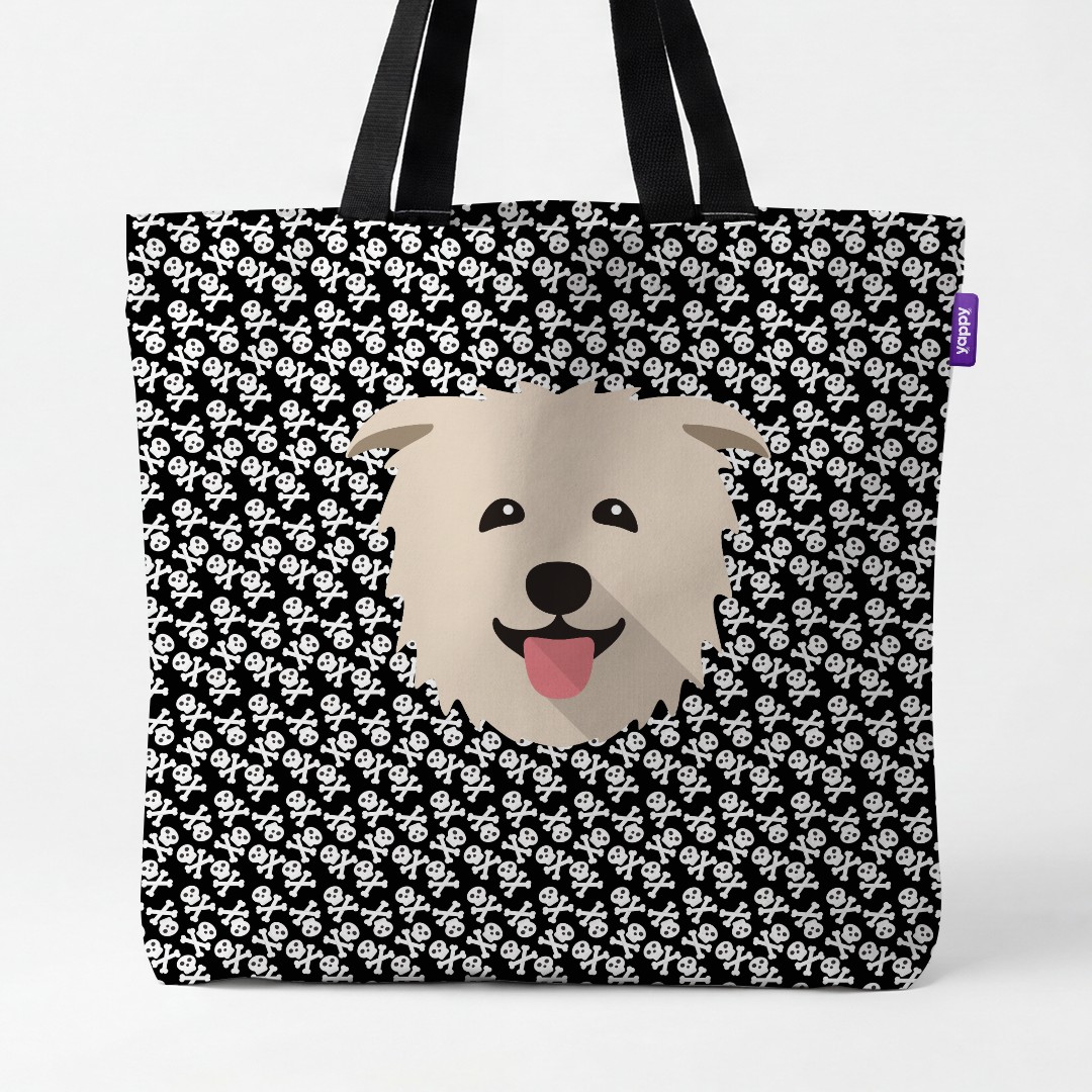 'Skull and Crossbones' - Personalized {breedCommonName} Canvas Bag