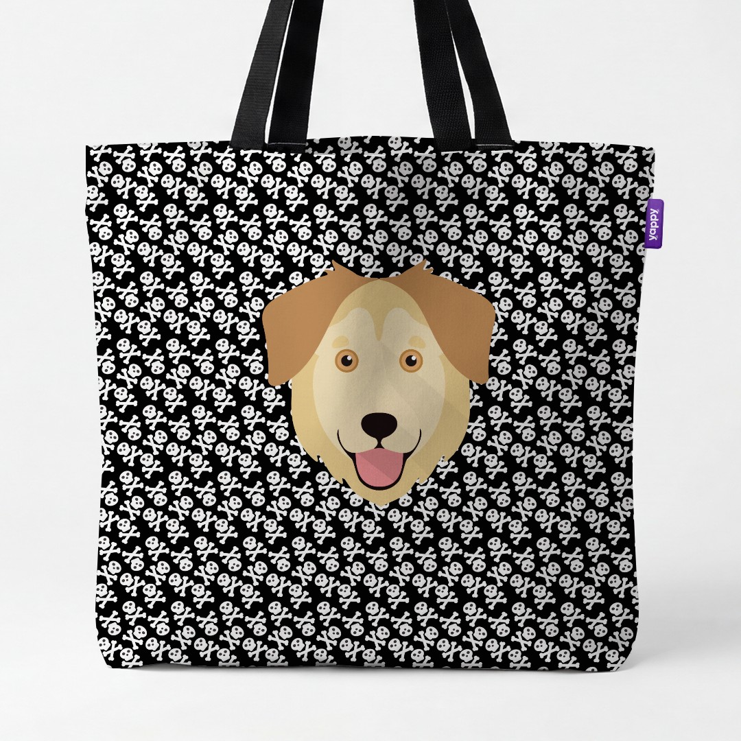 'Skull and Crossbones' - Personalized {breedCommonName} Canvas Bag