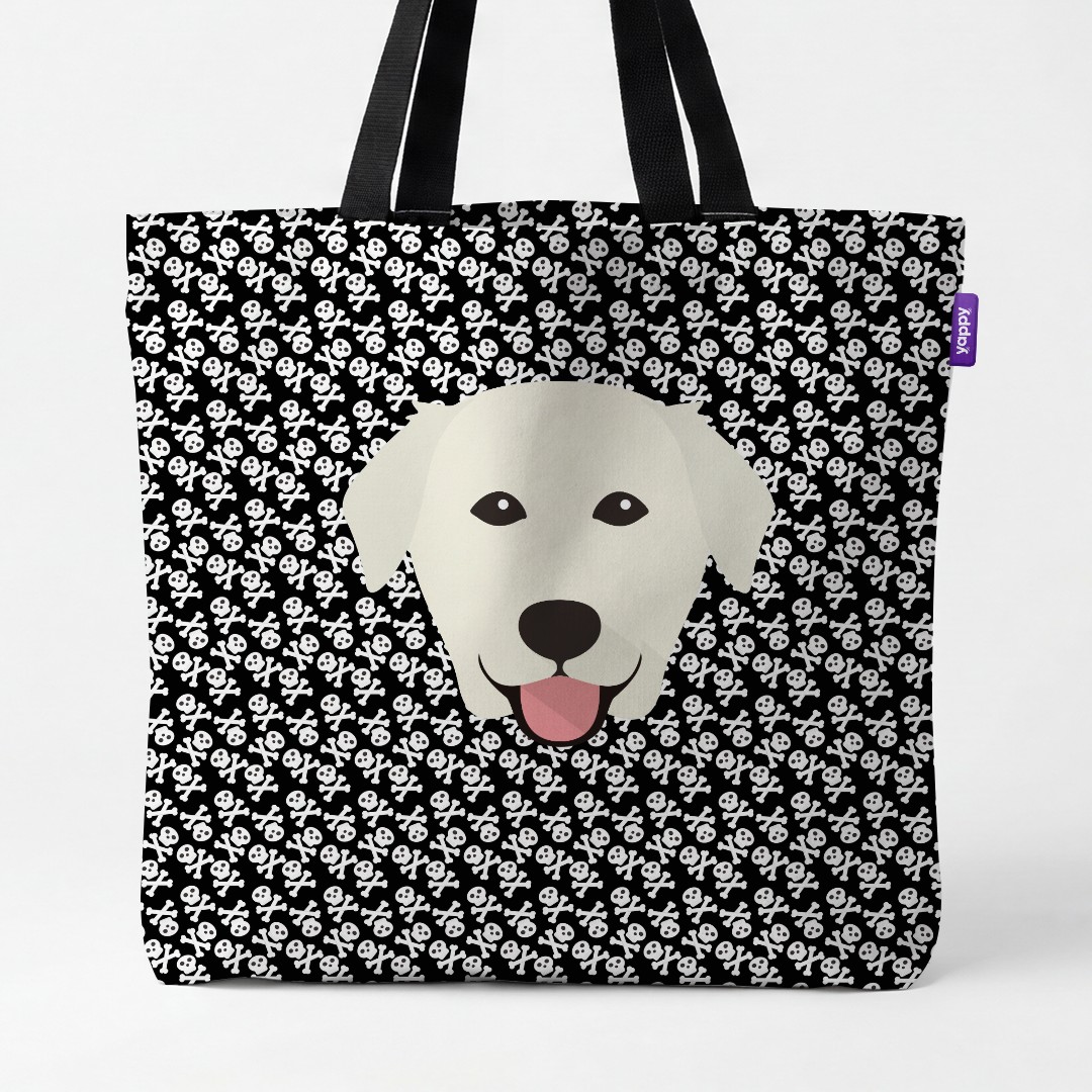 'Skull and Crossbones' - Personalized {breedCommonName} Canvas Bag