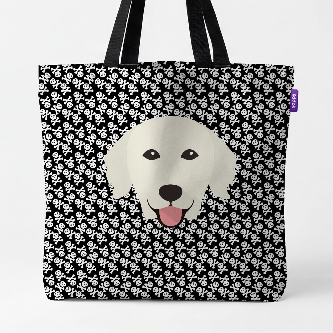 'Skull and Crossbones' - Personalized {breedCommonName} Canvas Bag