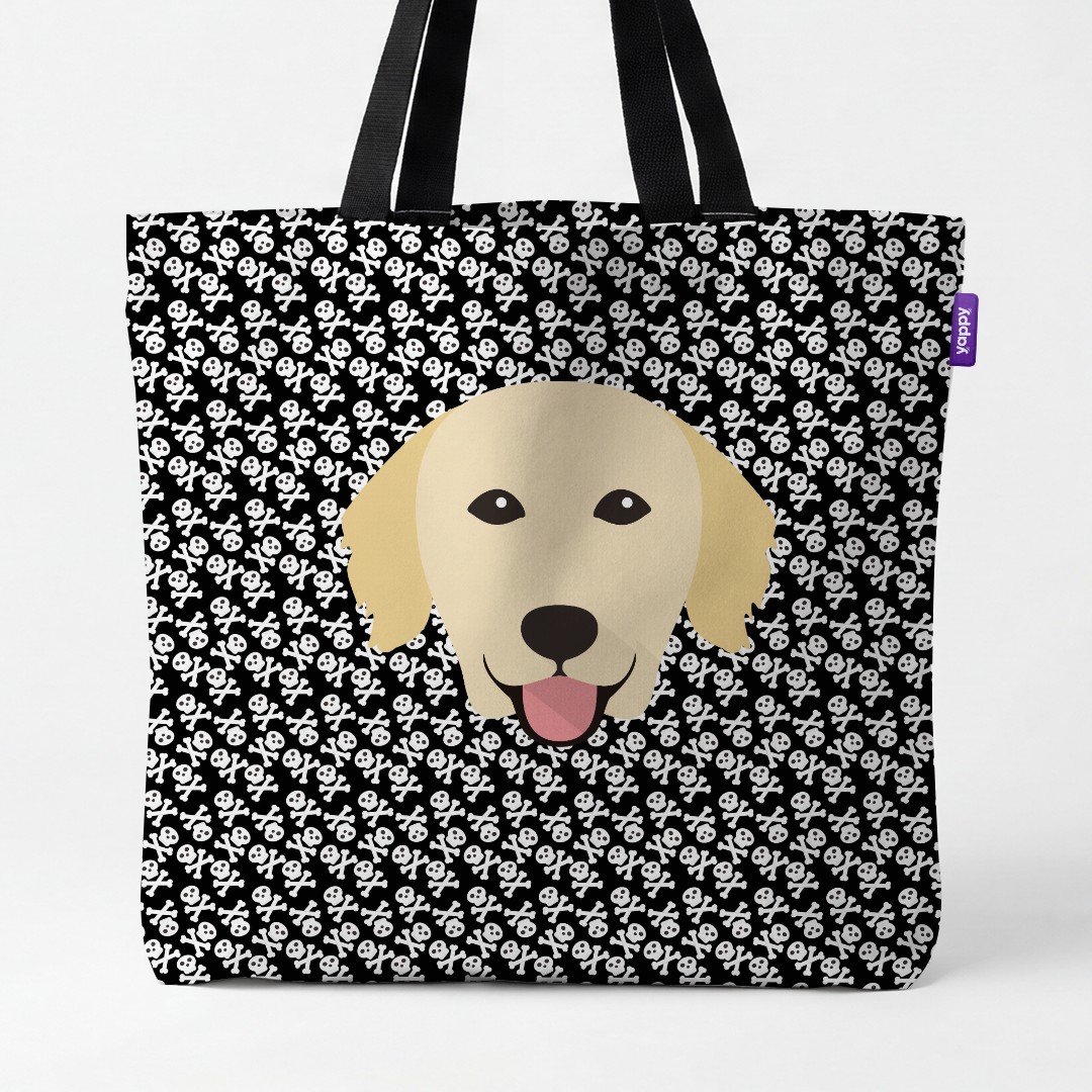'Skull and Crossbones' - Personalised {breedCommonName} Canvas Bag
